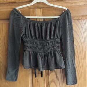 Altar'd State Olive Green Size  XS Baby Doll Crop Off-Shoulder